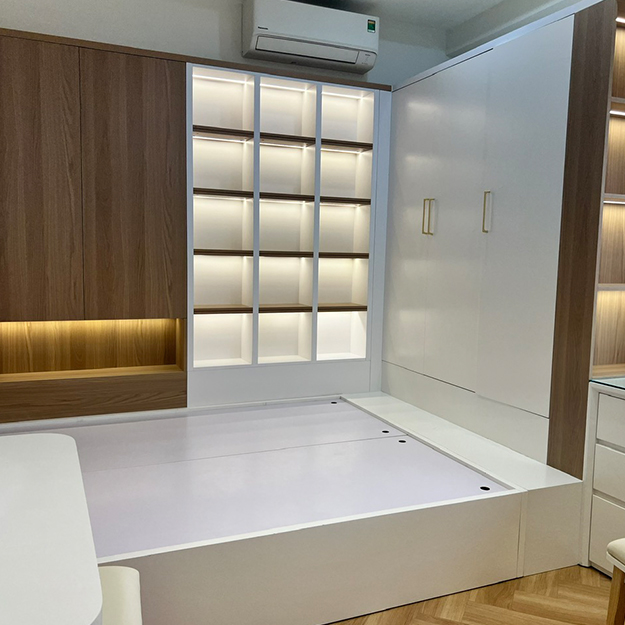 Giường phòng ngủ màu trắng đẹp